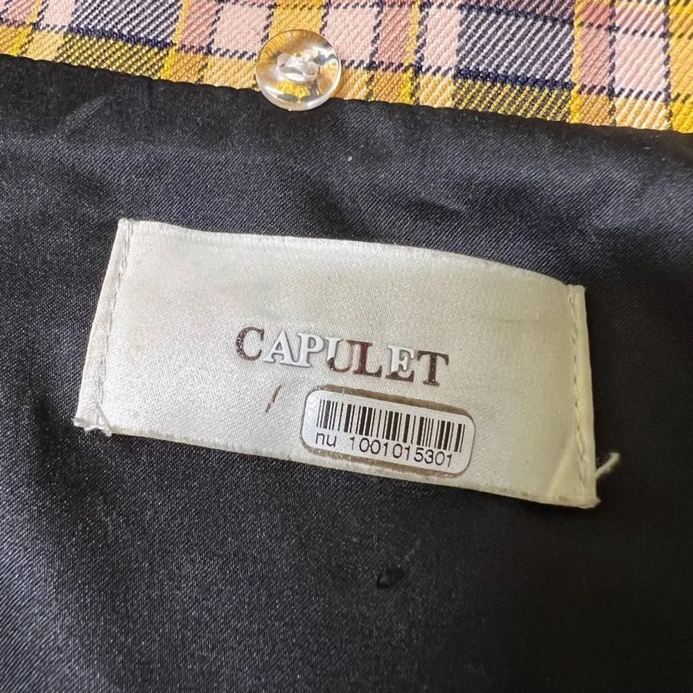 Capulet Womens Multicolor Plaid Collared Cropped Lined Blazer Size Small - Picture 3 of 9